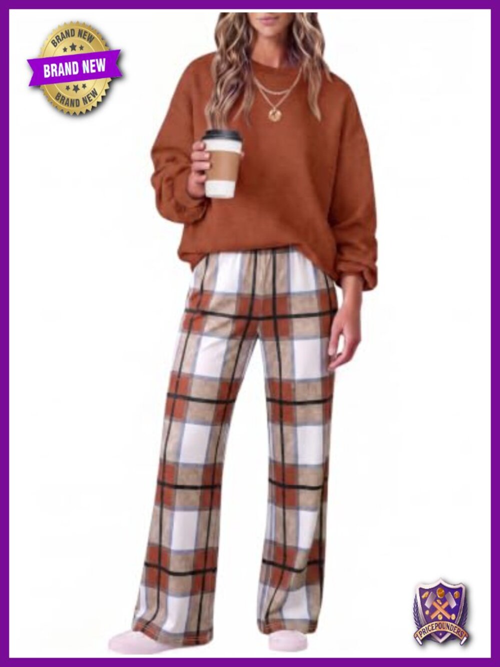 Two Piece Lounge Set Wide Leg Pants with Pockets Long Sleeve Matching Set